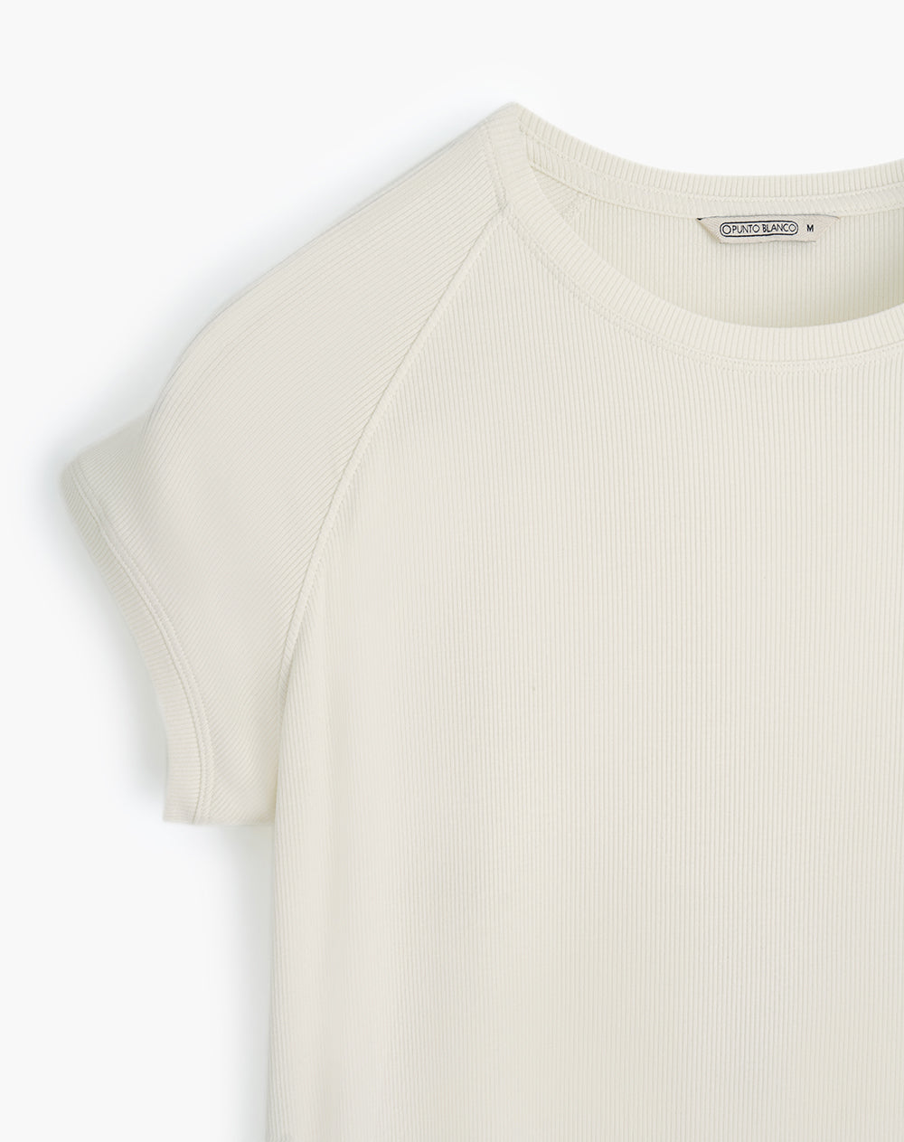 Camiseta semi ajustada tacto suave vainilla mujer