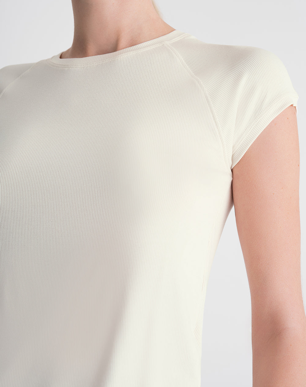 Camiseta semi ajustada tacto suave vainilla mujer