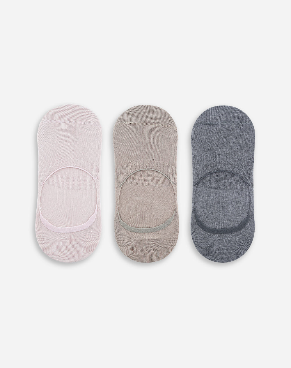 Medias mujer baletas antideslizante en talón pack x3unds surtidas