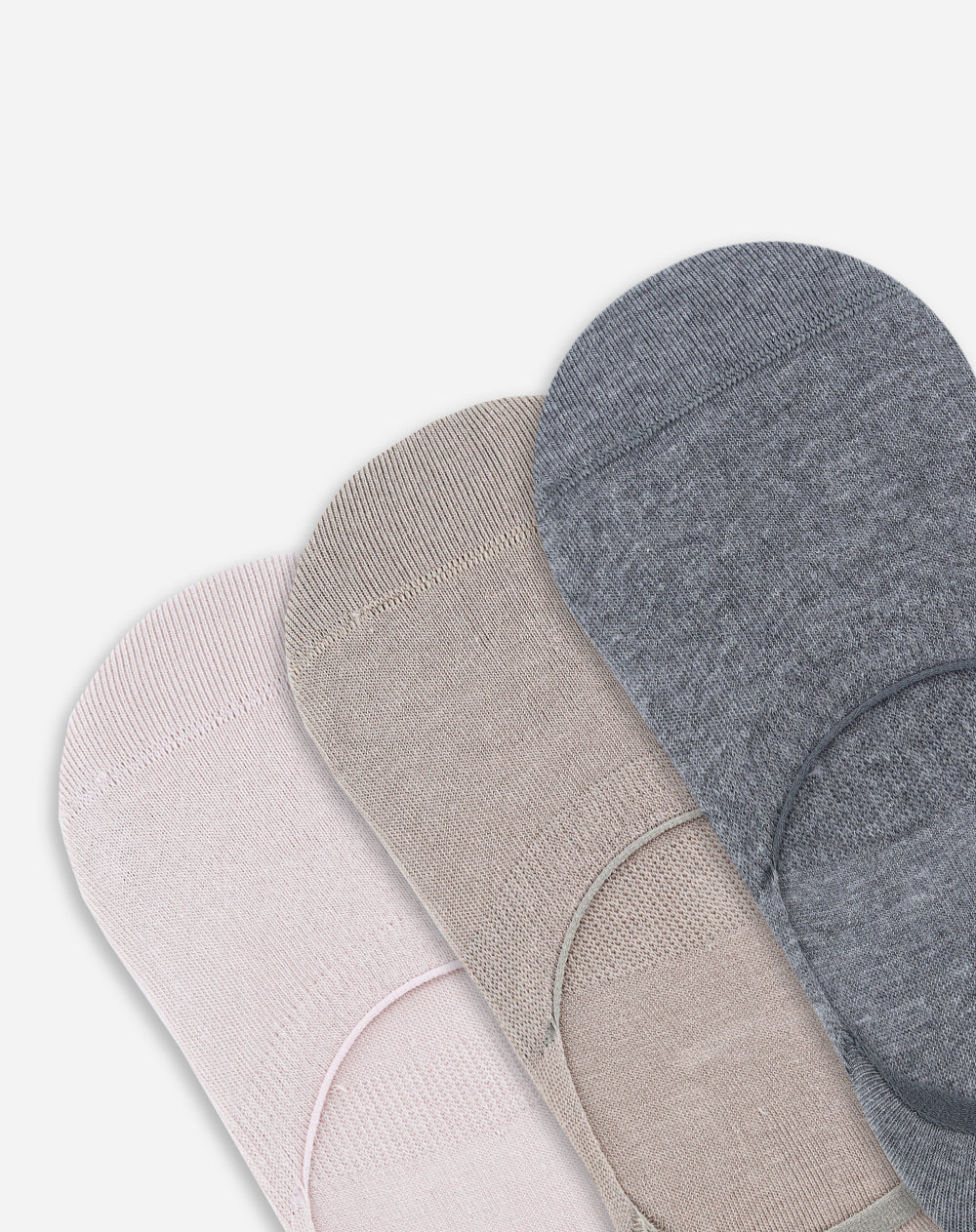 Medias mujer baletas antideslizante en talón pack x3unds surtidas