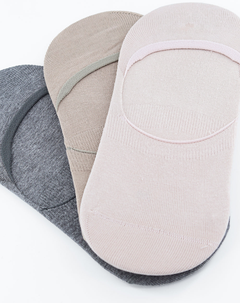 Medias mujer baletas antideslizante en talón pack x3unds surtidas