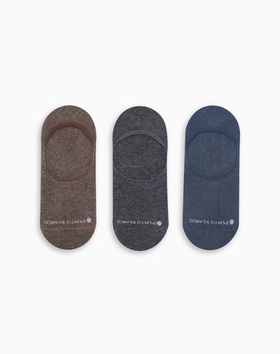 Medias hombre baleta antideslizante en talón pack x3 surtido