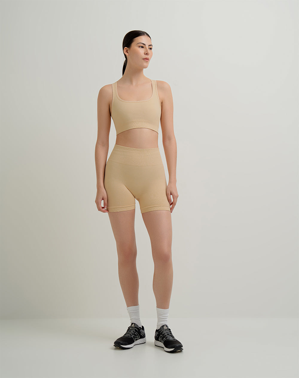 Top deportivo soporte alto seamless control humedad amarillo