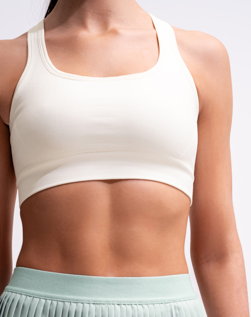 Top deportivo soporte alto seamless blanco