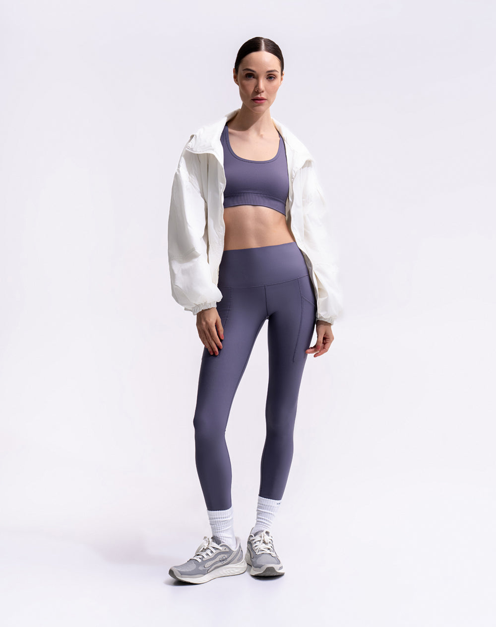 Top deportivo soporte alto morado