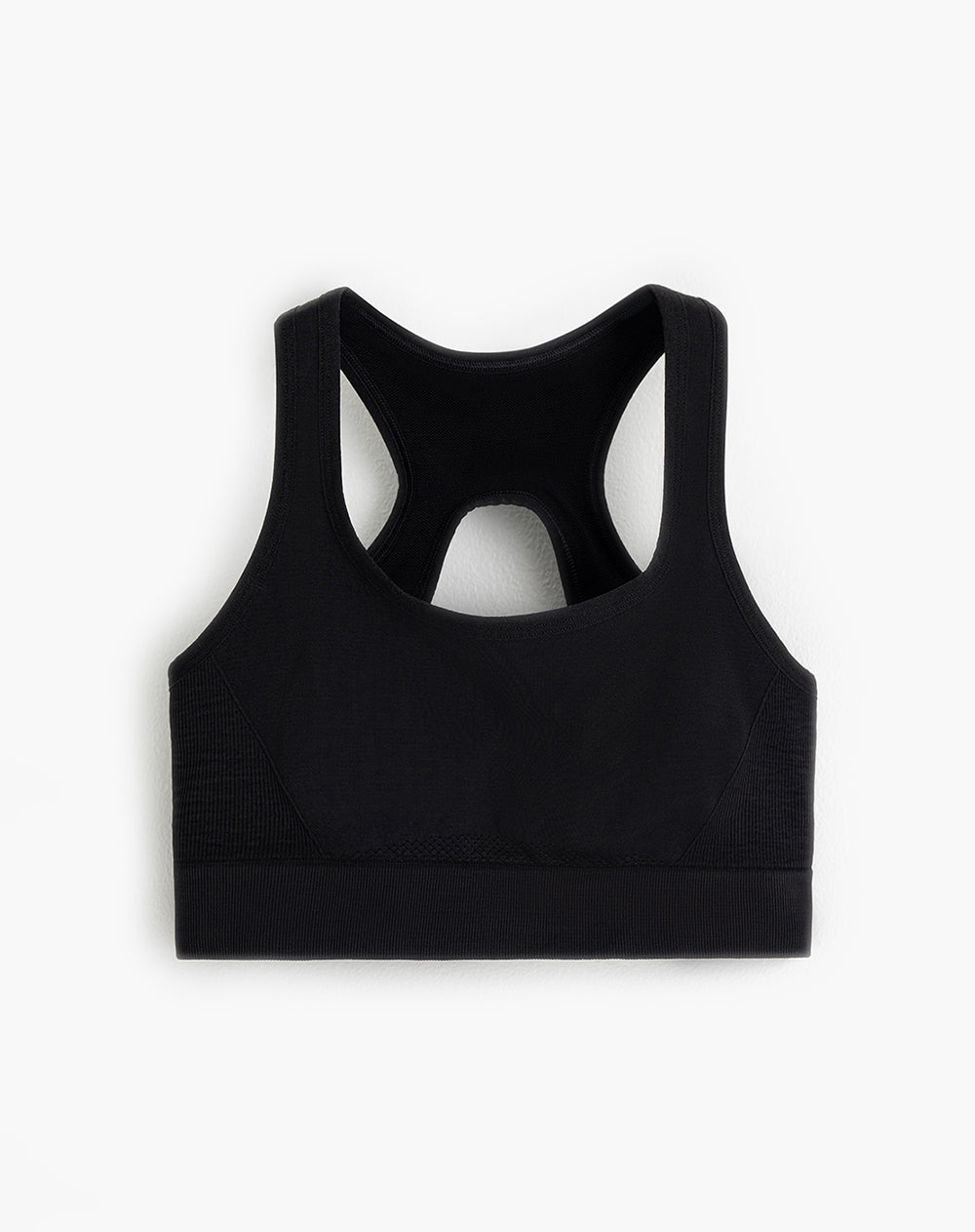 Top deportivo soporte alto seamless control humedad negro
