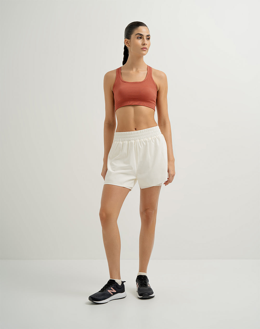 Top deportivo soporte alto seamless pocas costuras terracota