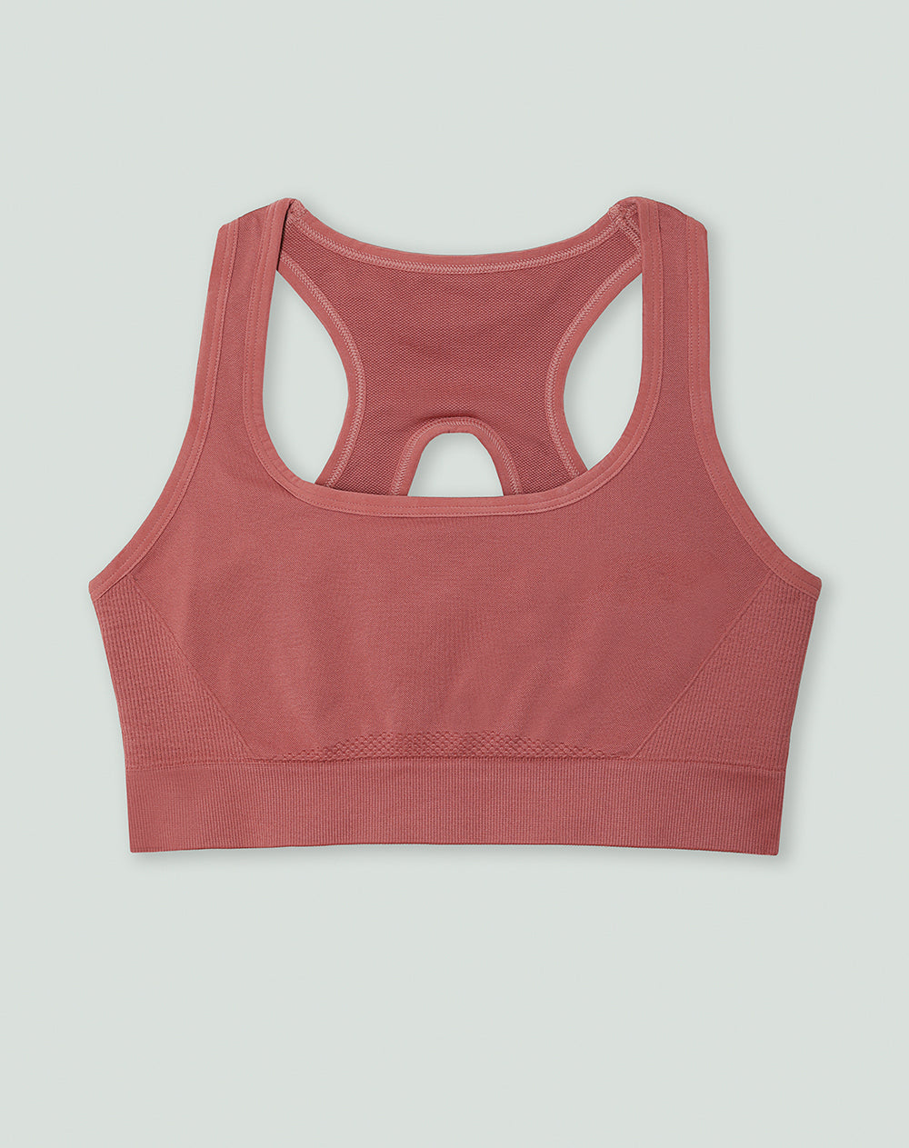 Top deportivo soporte alto seamless pocas costuras terracota