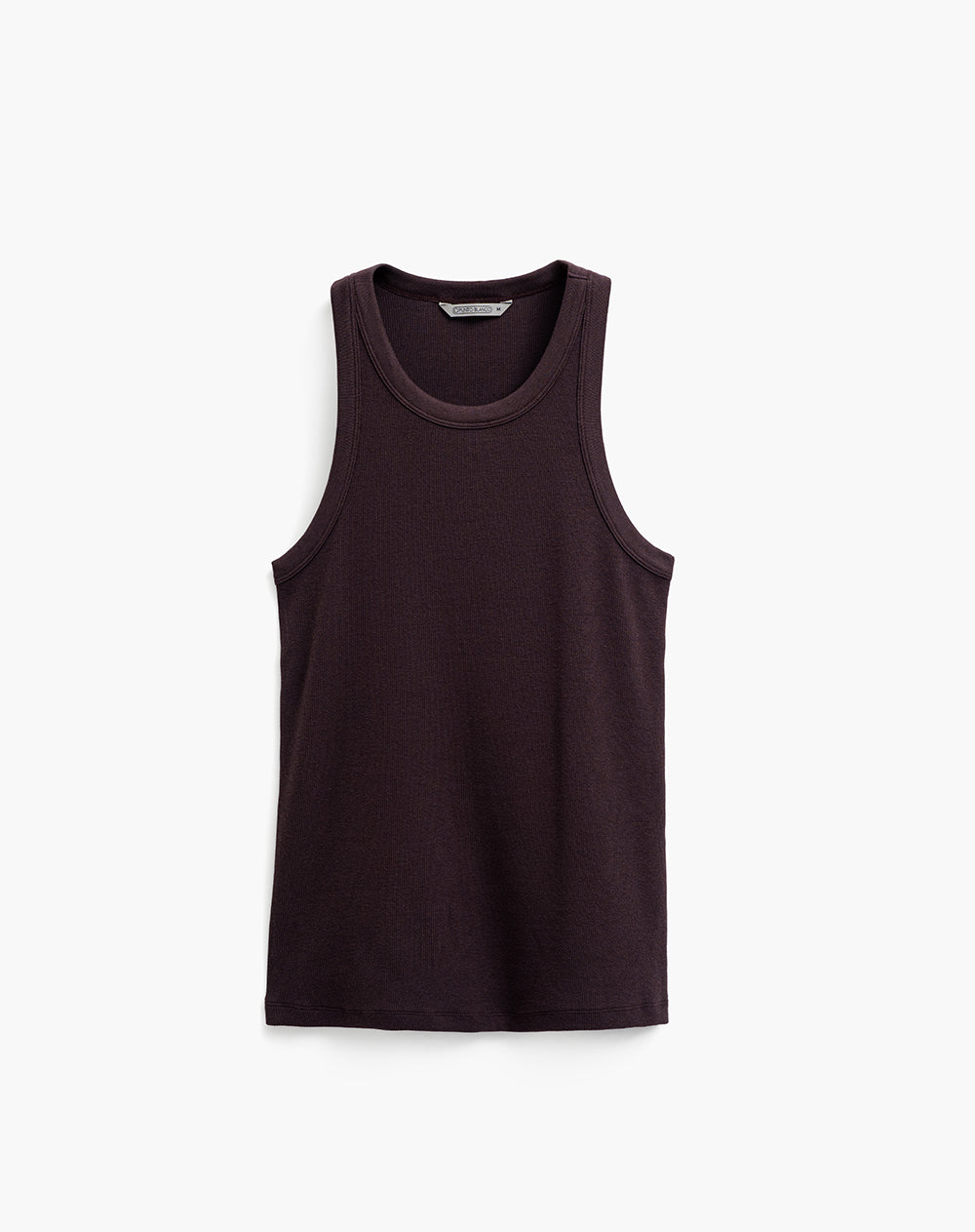Camiseta esqueleto regular rib algodón vinotinto mujer