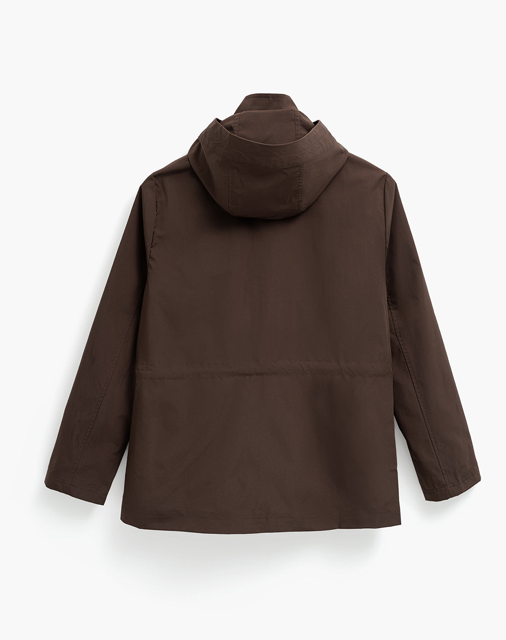 Chaqueta parka regular capucha removible café mujer