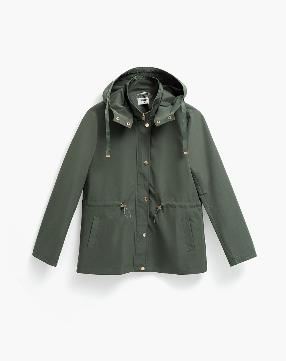 Chaqueta parka regular capucha removible verde mujer