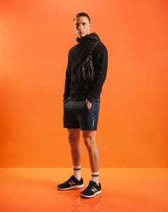Pantaloneta deportiva control humedad azul hombre