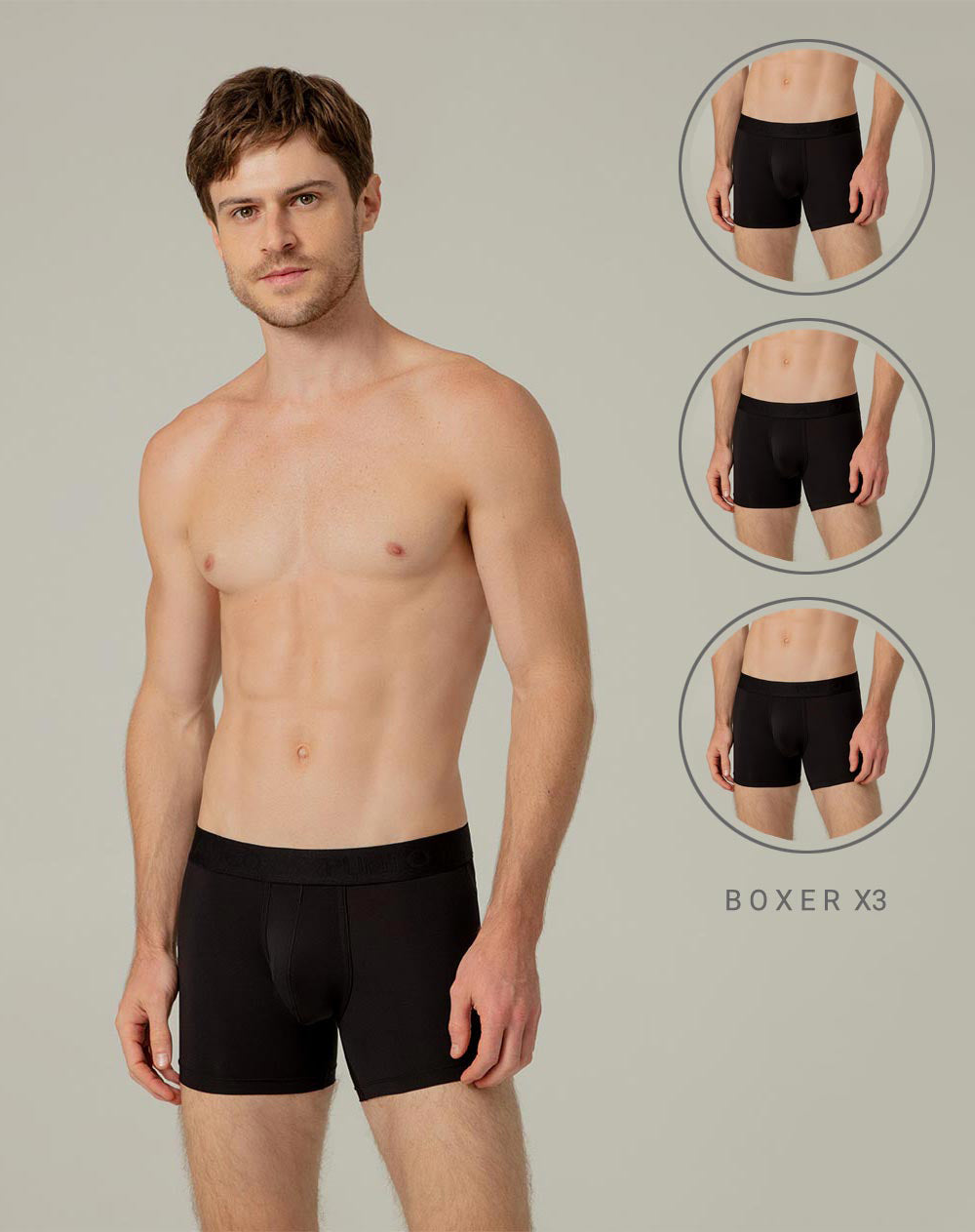 Bóxer deportivo medio microfibra soporte en copa x3unds negro