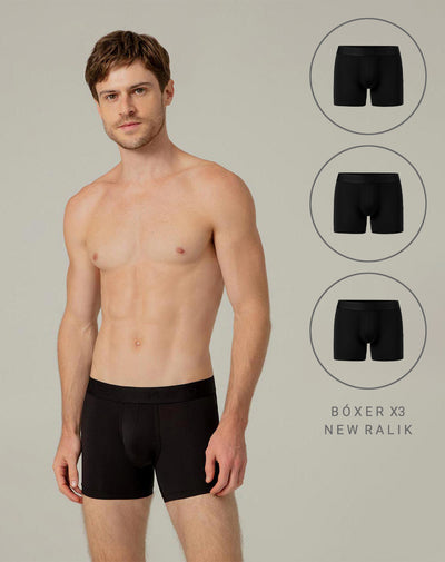 Bóxer deportivo medio microfibra x3unds negro