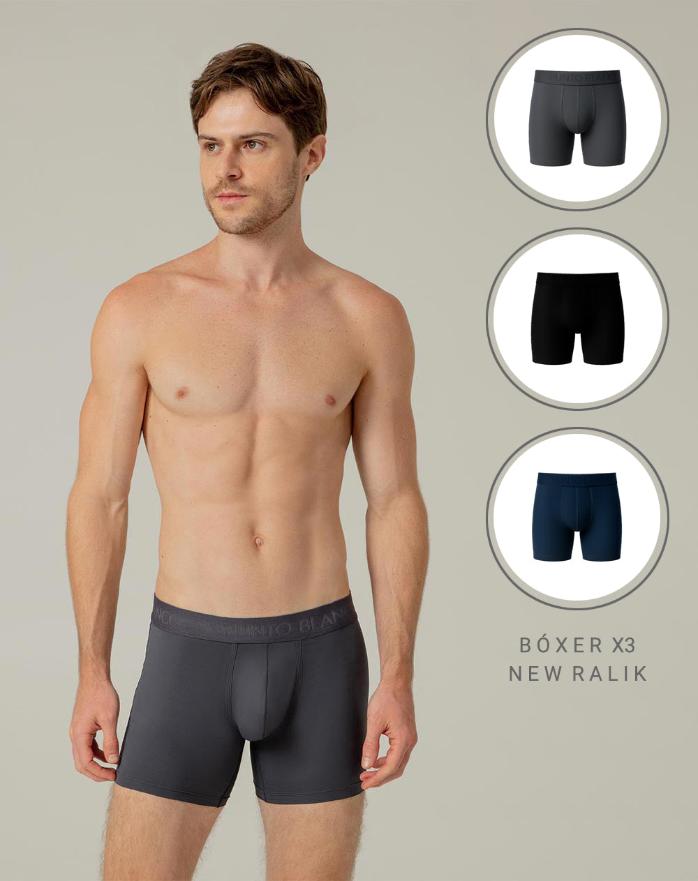 Bóxer deportivo medio microfibra x3unds surtido
