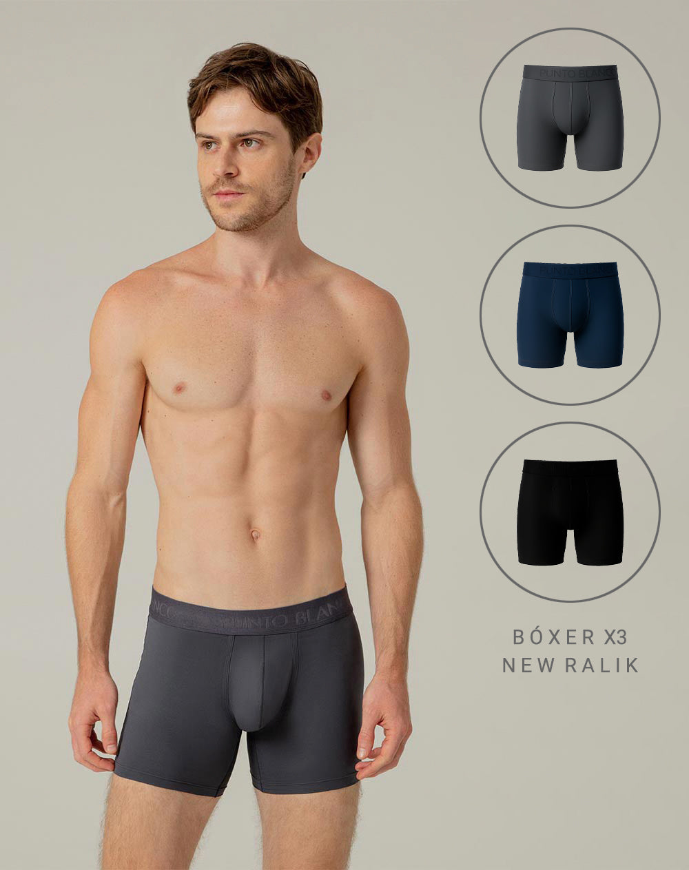 Bóxer deportivo medio microfibra x3unds surtido