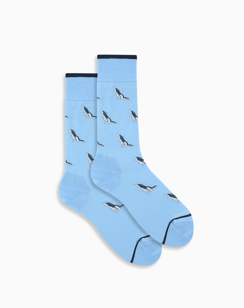 Medias hombre largas cusual azules figuras