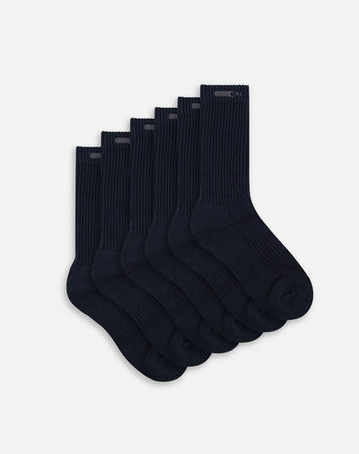 Medias deportivas largas unisex pack x6 negro