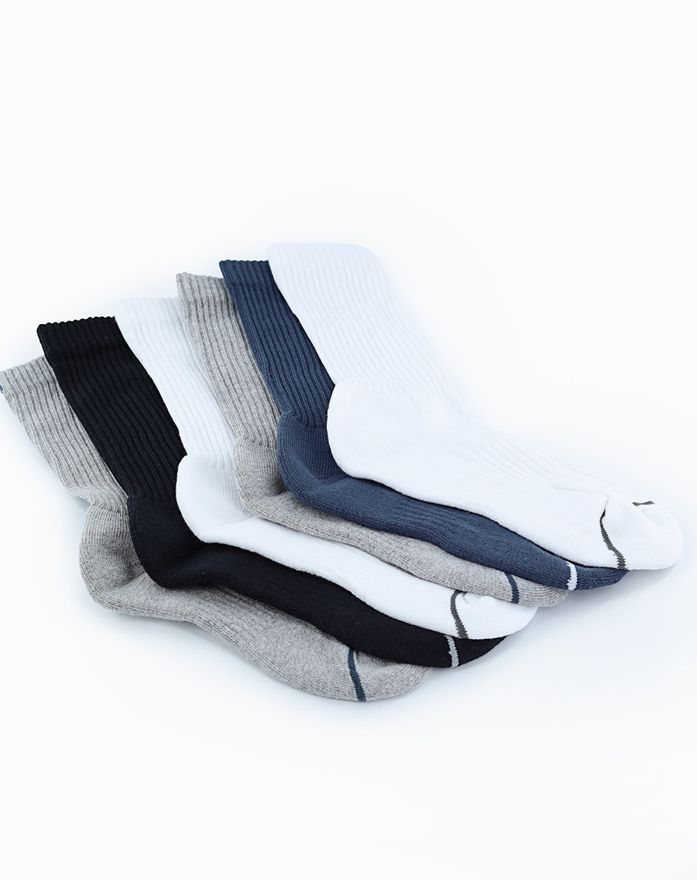 Medias deportivas largas unisex pack x6 surtido