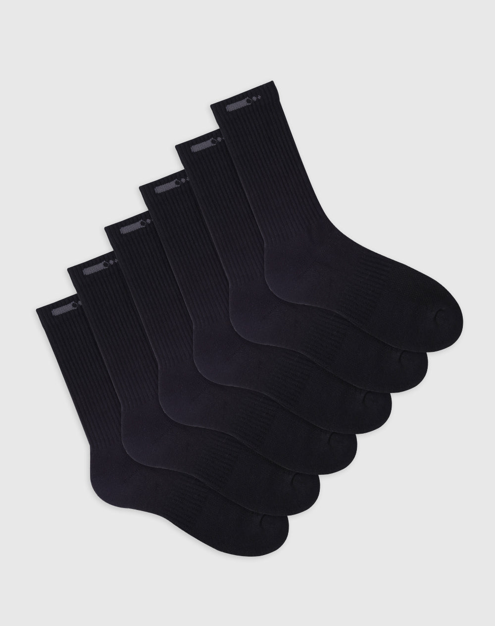 Medias deportivas para hombre largas en algodón pack x6unds negras