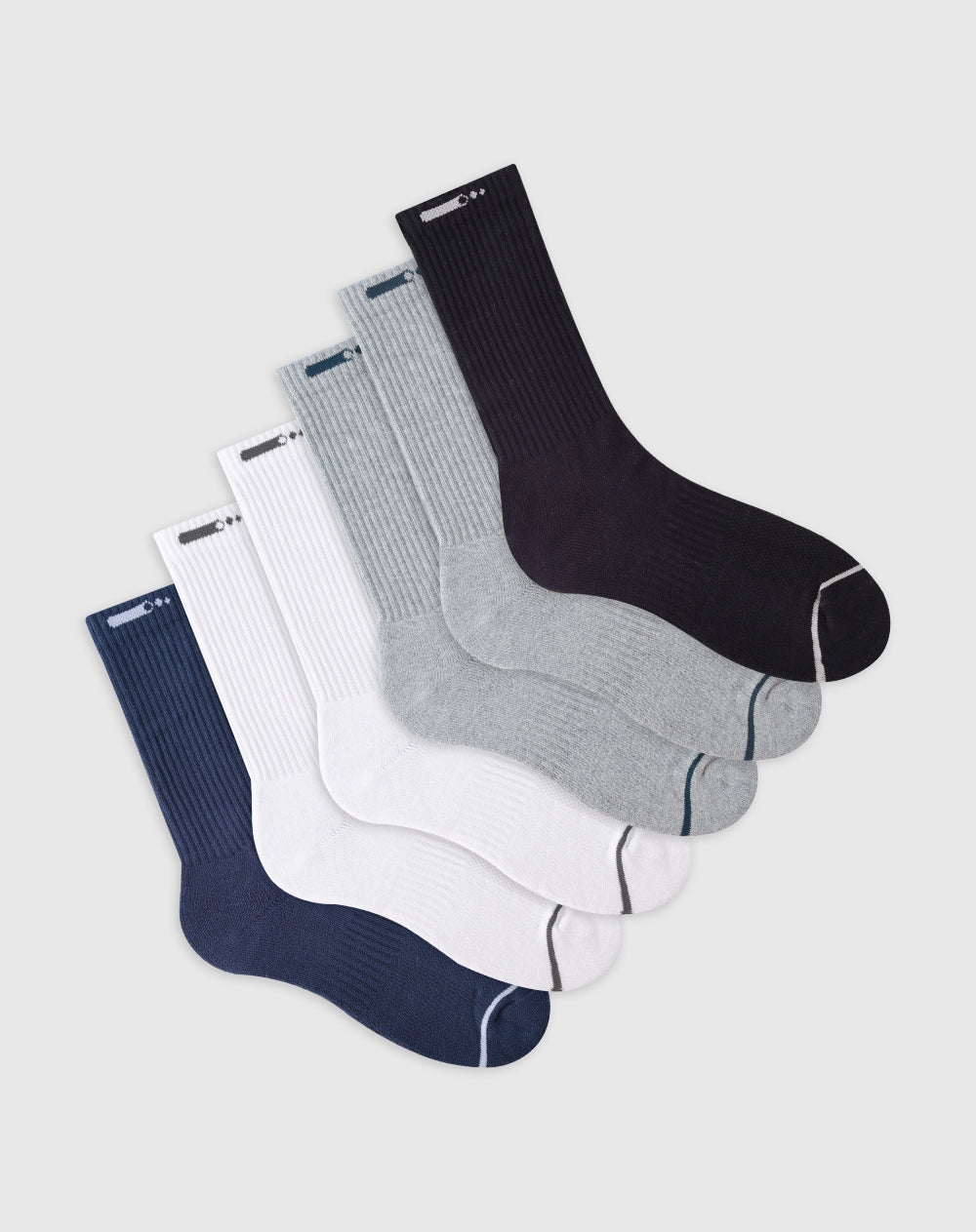 Medias deportivas para hombre largas en algodón pack x6unds surtidas