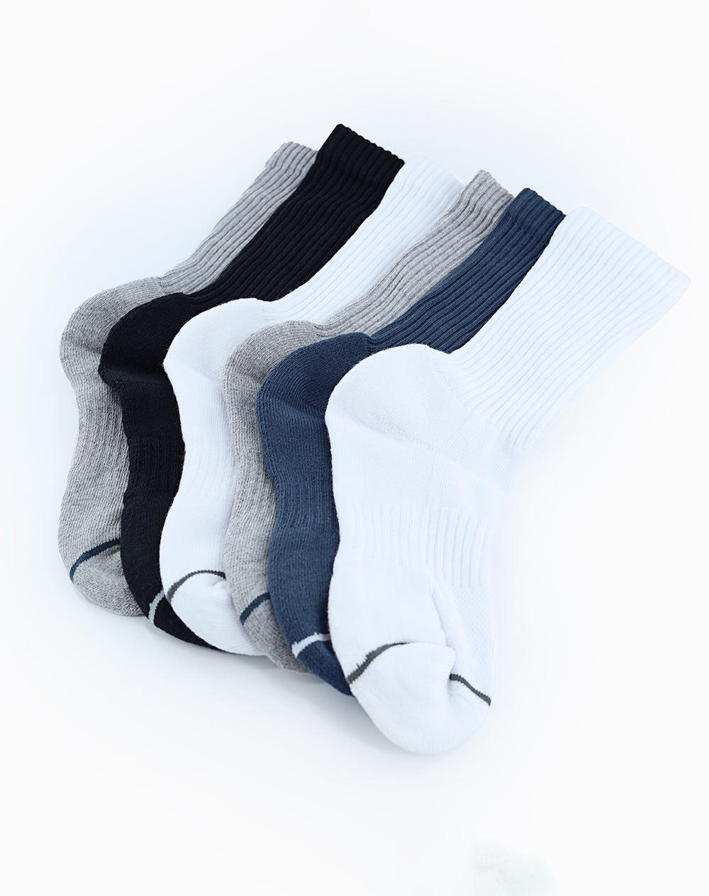Medias deportivas unisex largas pack x6 surtido