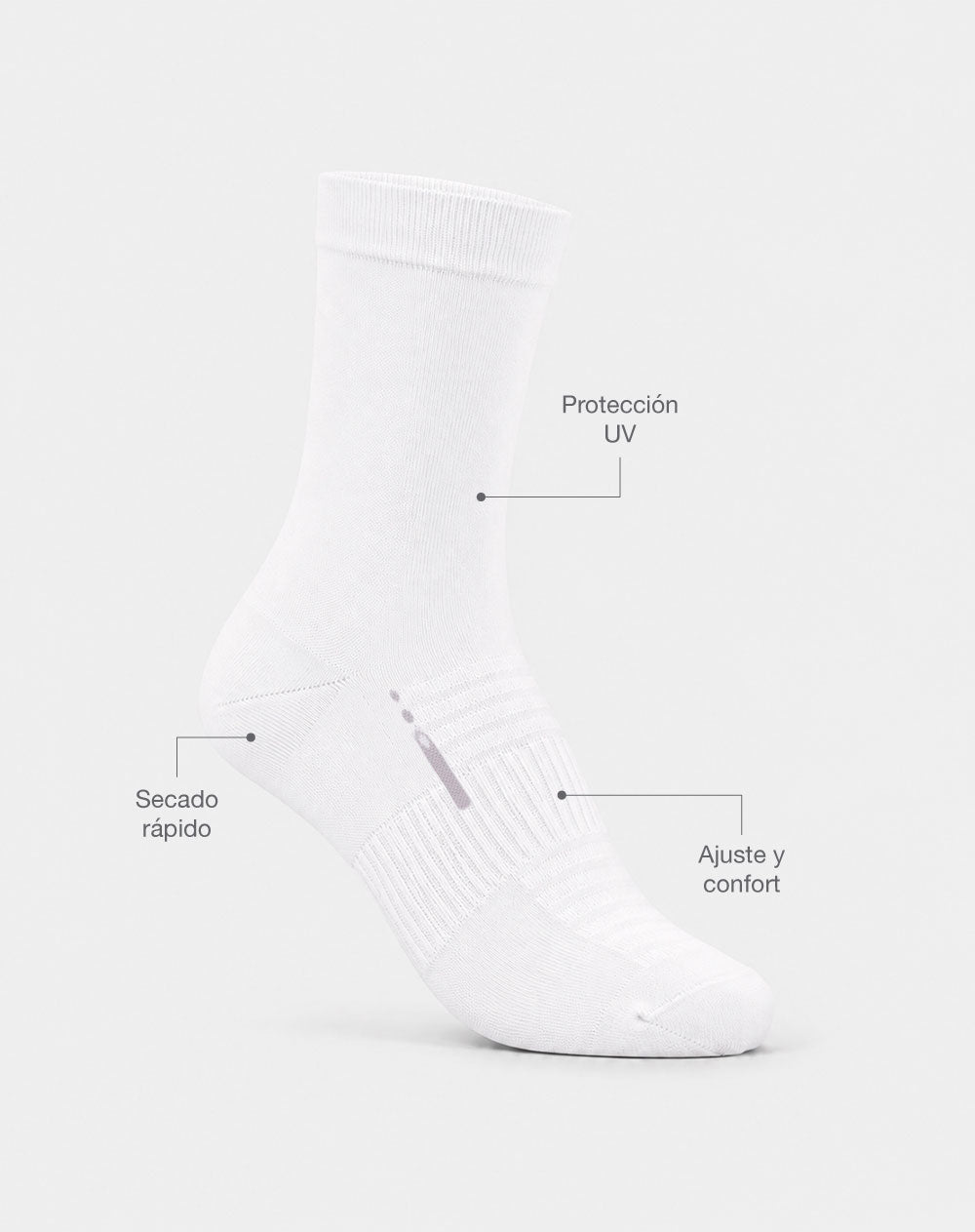 Medias deportivas unisex largas ciclismo blancas