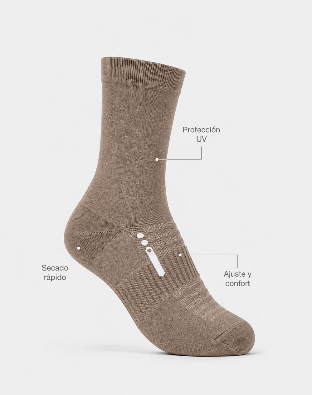 Medias deportivas unisex largas ciclismo café
