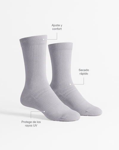 Medias deportivas unisex largas ciclismo grises