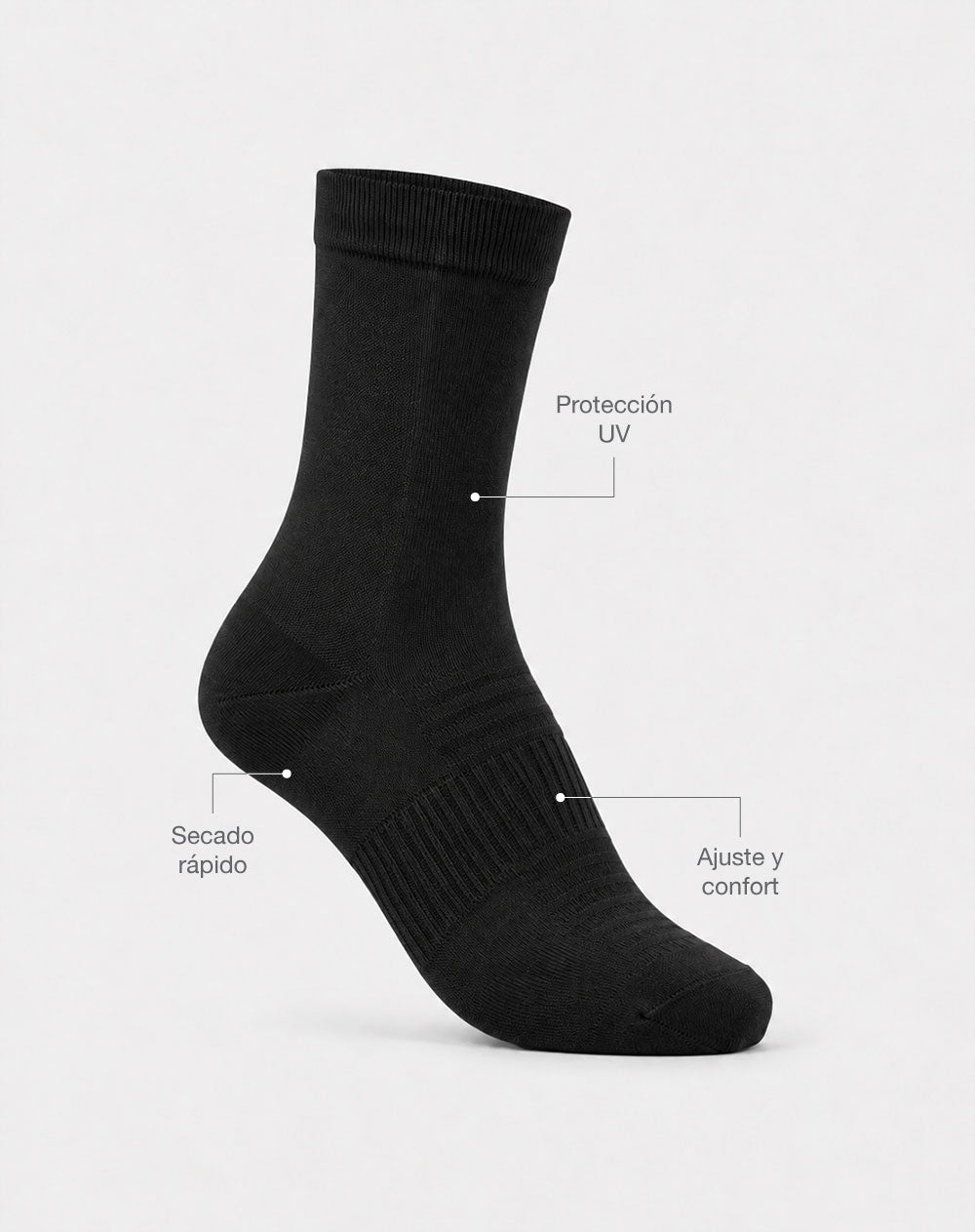 Medias deportivas unisex largas ciclismo negras