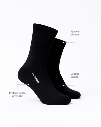 Medias deportivas unisex largas ciclismo negras