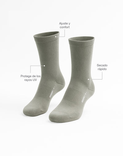 Medias deportivas unisex largas ciclismo verdes