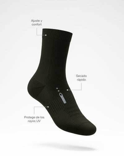 Medias deportivas unisex largas secado rápido verdes