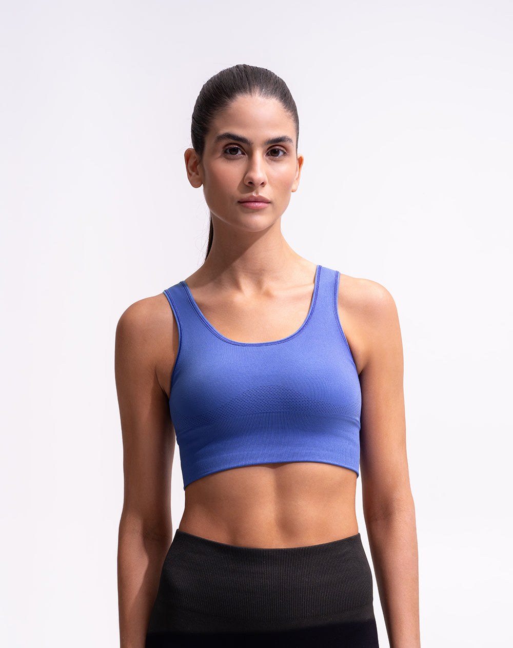 Top tiras anchas soporte alto azul