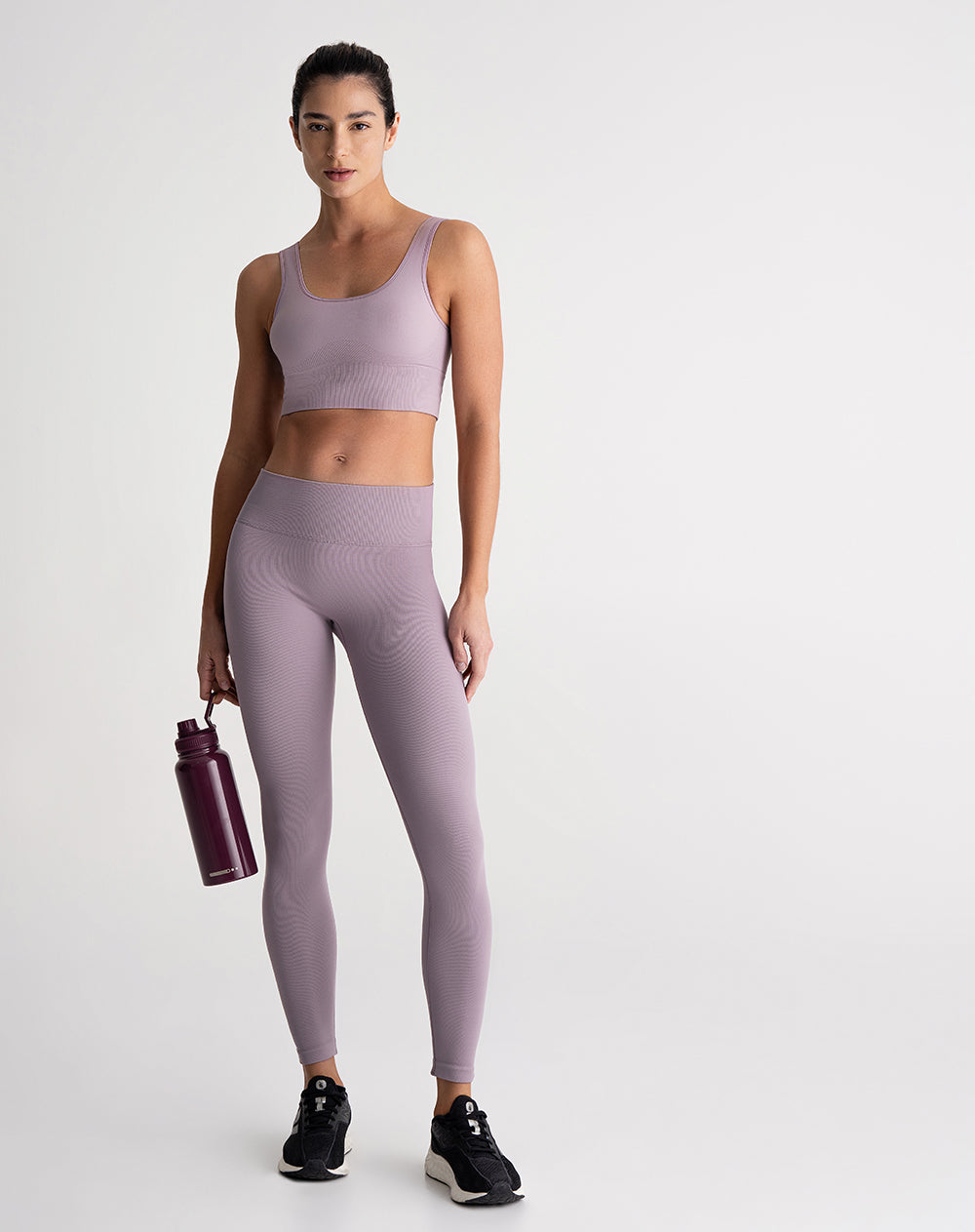Top deportivo soporte alto seamless antibacterial morado
