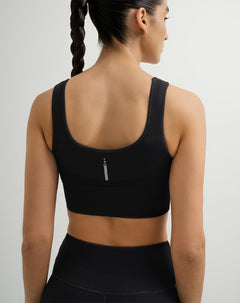 Top deportivo soporte alto seamless negro