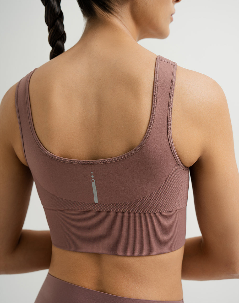 Top deportivo soporte alto seamless sin costura palo de rosa