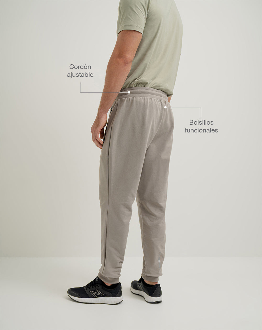 Jogger algodón café hombre