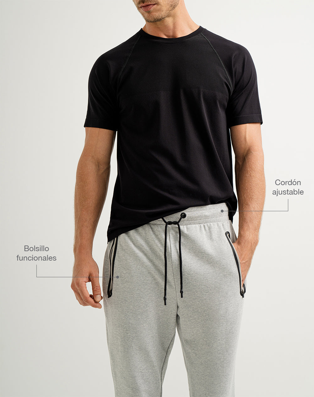 Jogger algodón gris hombre