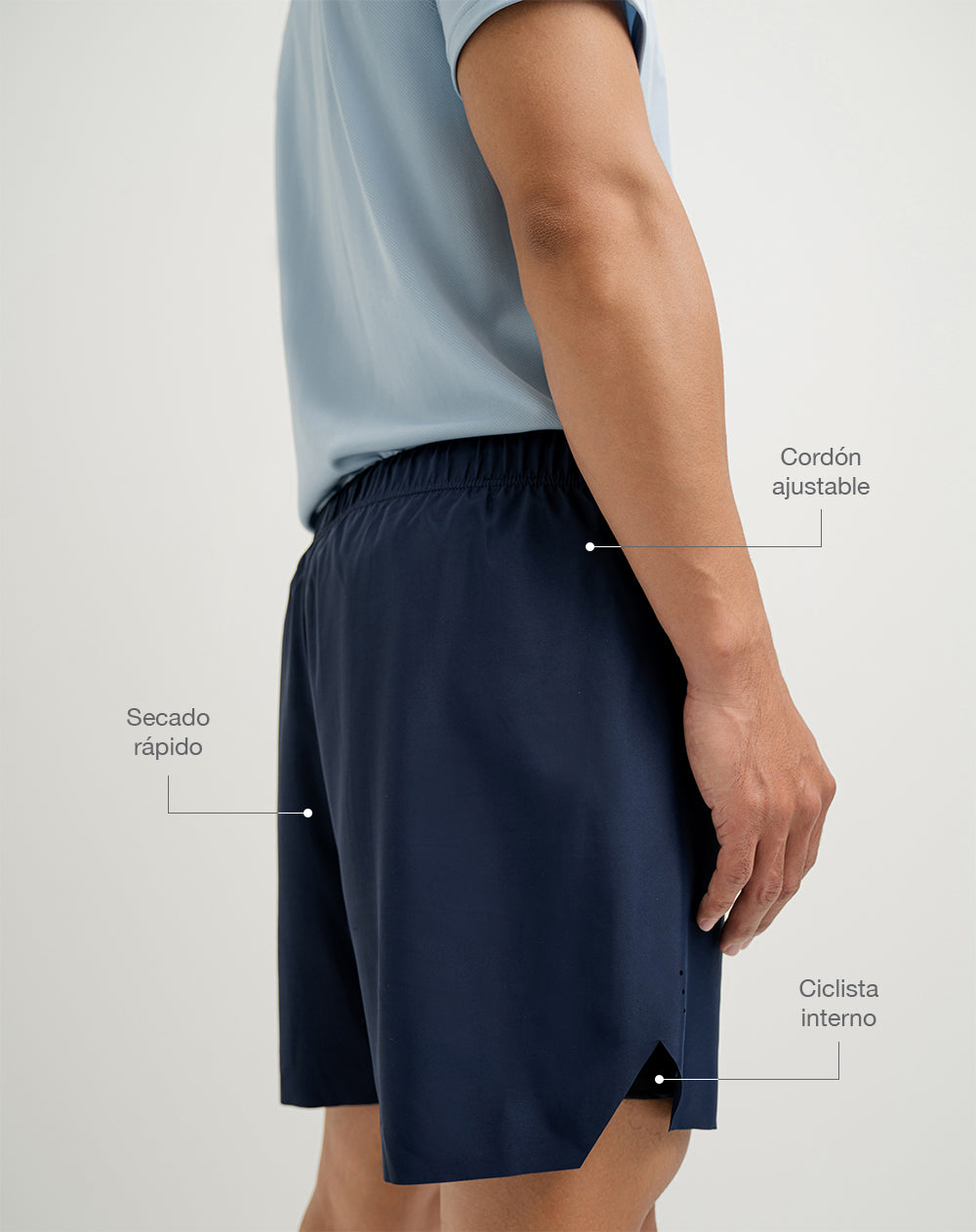Pantaloneta deportiva ciclista interno azul oscura hombre
