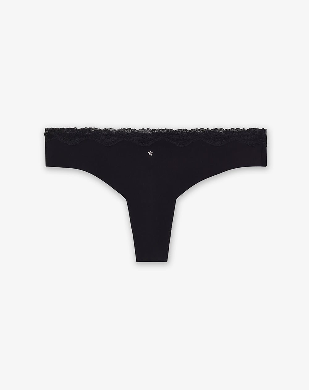 Panty bikini en punto tiro medio negro