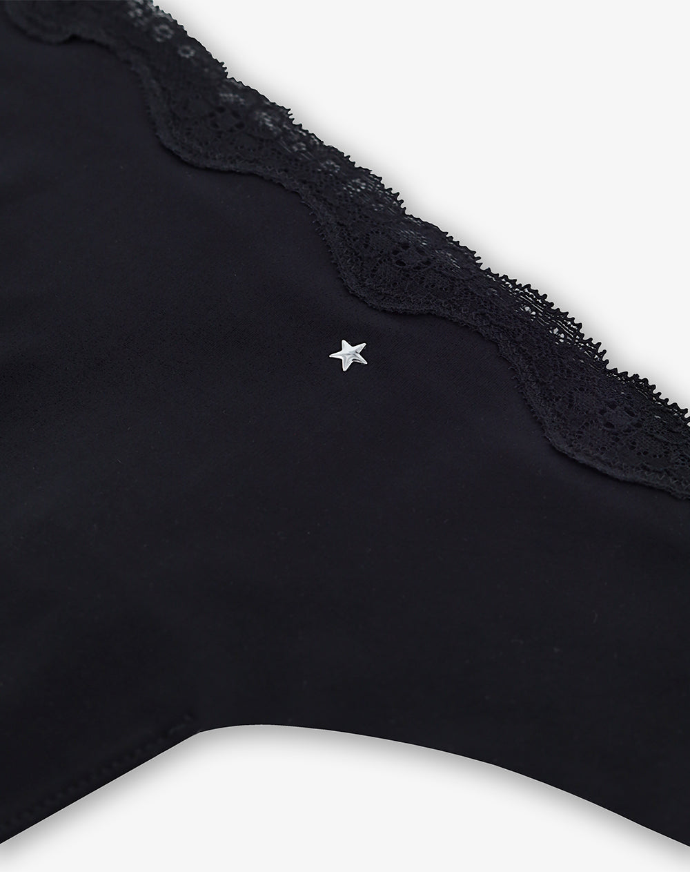 Panty bikini en punto tiro medio negro