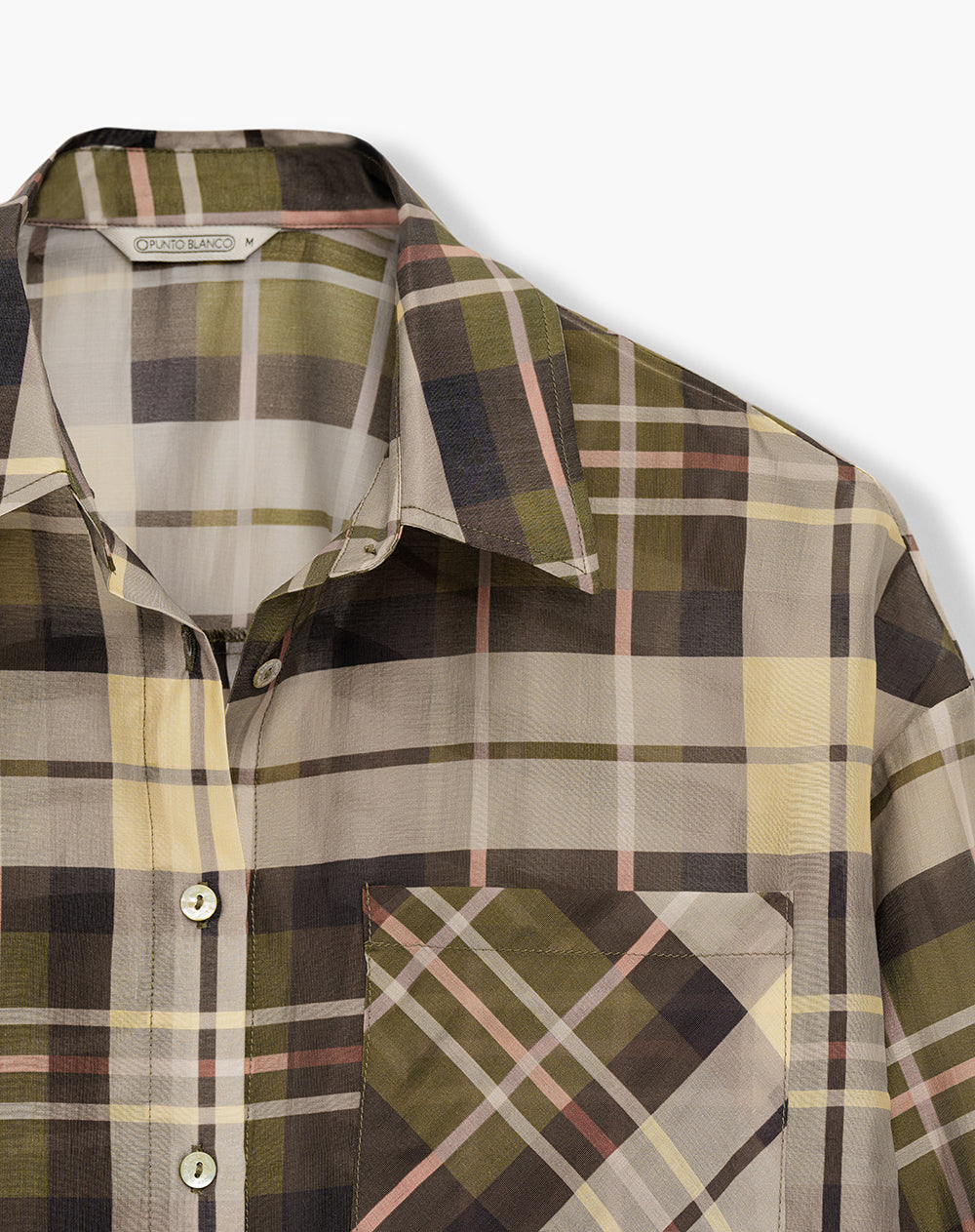 Camisa regular fit manga 3/4 verde