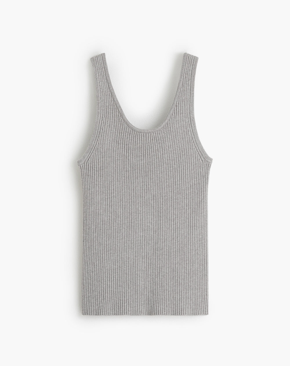 Camiseta esquelero ajustada tejido de punto gris mujer