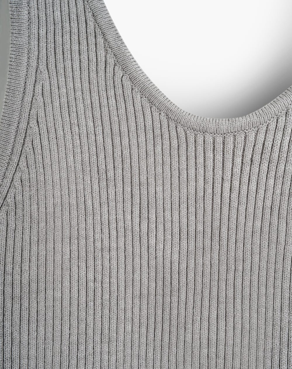 Camiseta esquelero ajustada tejido de punto gris mujer