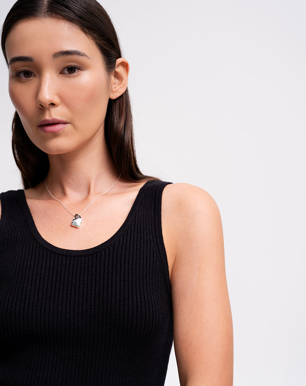 Camiseta esqueleto slim tejido de punto negra mujer