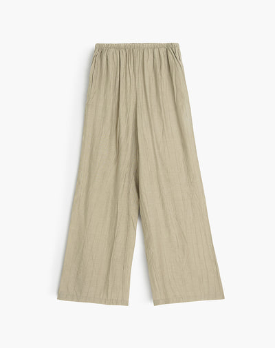 Pantalón relaxed fit tiro alto khaki