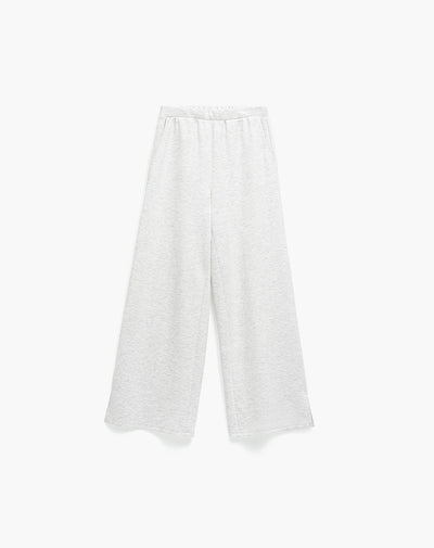 Pantalón confort tiro alto tacto suave gris mujer
