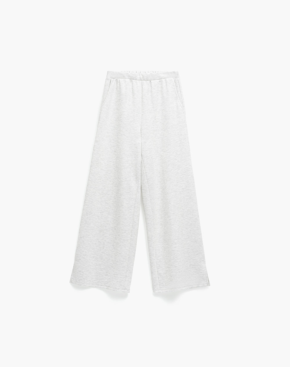 Pantalón confort tiro alto tacto suave gris mujer