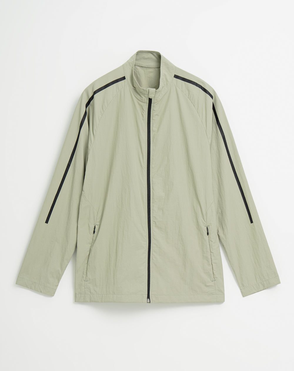 Chaqueta rompevientos sin capucha verde para hombre